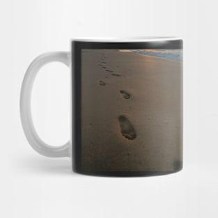 Foot print on the beach Mug